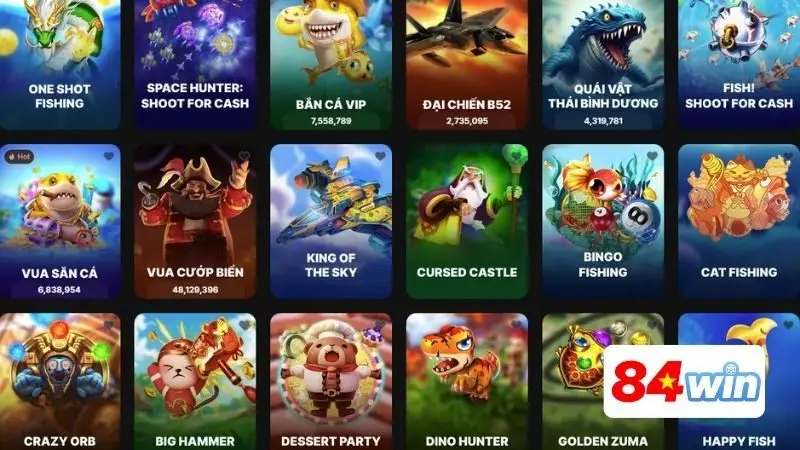 Tổng hợp các tựa game bắn cá siêu hot hit tại 84Win