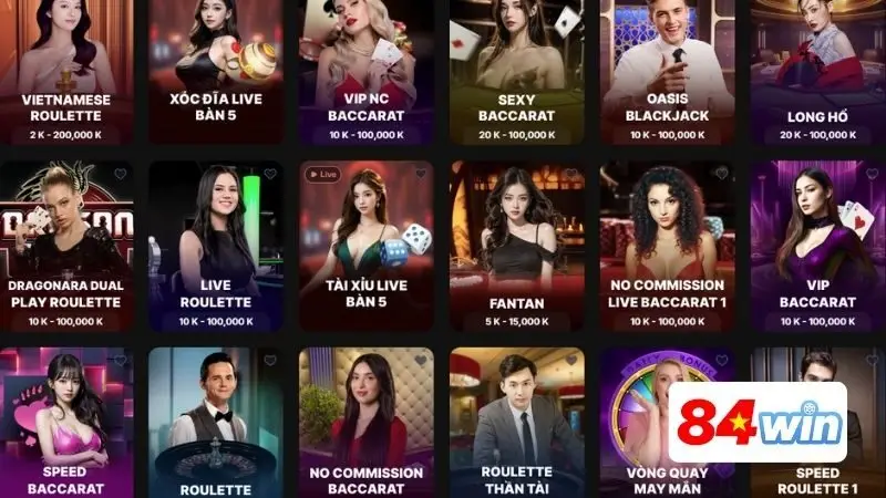 Top 3 tựa game siêu hot tại Live Casino 84Win